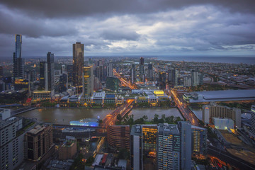 Cloudy sunset at Melbourne