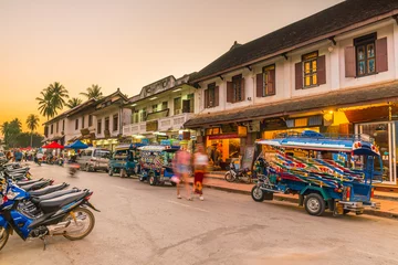 Gordijnen Street in old town Luang Prabang © f11photo