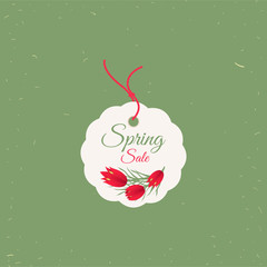 Spring sale tag. Banners poster tag design, voucher template EPS 10 vector, grouped for easy editing. No open shapes or paths.