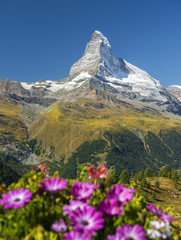 peak of mountain Matterhorn in the Swiss Alps