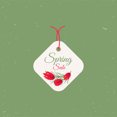 Spring sale tag. Banners poster tag design, voucher template EPS 10 vector, grouped for easy editing. No open shapes or paths.