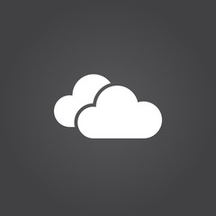 Clouds icon vector, solid logo, white pictogram isolated, forecast weather symbol