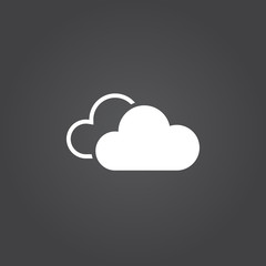 Clouds icon vector, solid logo, white pictogram isolated, forecast weather symbol