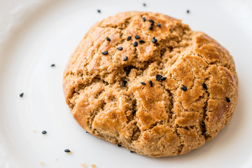 Homemade Turkish Pogaca Pastry with cumin seeds.