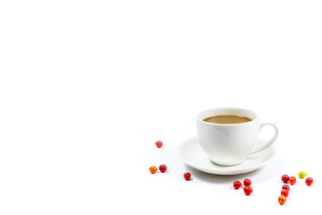 Cup of coffee isolated on white