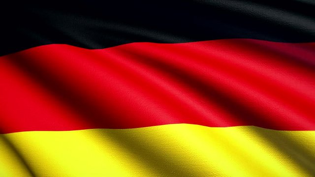 Germany Flag 4K. Realistic Looping Animation With Highly Detailed Fabric