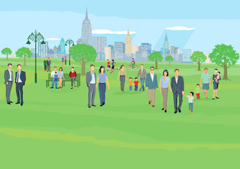 Menschen in der Freizeit im Stadtpark