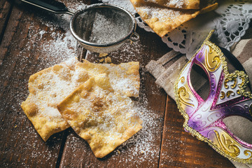 Chiacchiere, typical Italian carnival pastry
