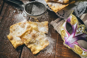 Rolgordijnen Chiacchiere, typical Italian carnival pastry   © Stillkost