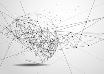 World map point, line, composition, representing the global, Global network connection,international meaning.
