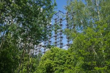 Duga-3 Soviet radar system in Chernobyl-2 military base - Chernobyl Exclusion Zone, Ukraine