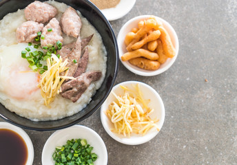 rice porridge with pork and egg