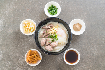 rice porridge with pork and egg