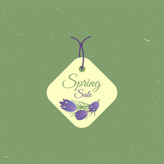 Spring sale tag. Banners poster tag design, voucher template EPS 10 vector, grouped for easy editing. No open shapes or paths