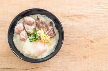 rice porridge with pork and egg
