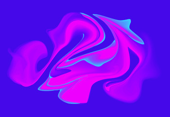 Modern marble ink texture. Pink Liquid shape in blue color background. Vector illustration