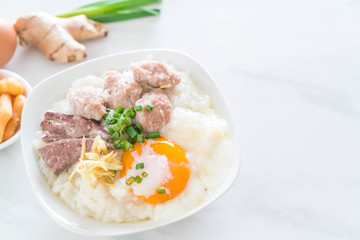 rice porridge with pork and egg