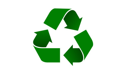 Obraz premium Universal recycle icon. Green color with shadows.