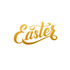 Happy Easter Calligraphy Greeting Card. Modern Brush Lettering. 