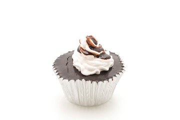 chocolate cup cake with whipped cream