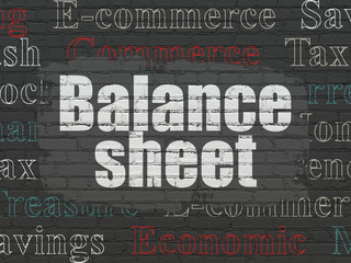 Money concept: Balance Sheet on wall background