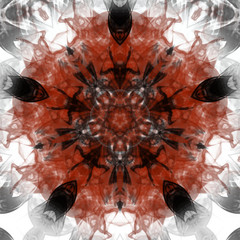 Mandala 90 in Rot, Schwarz, Grau und Weiß, Hintergrund, Ornament, Muster im Grunge Stil, Gothic, Vampire, Horror, Dekoration, Masken