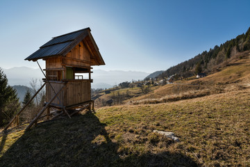 Scenery of little village in Bohinj region, Slovenia