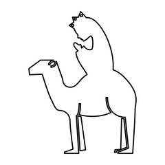 manger person in camel figure silhouette icon vector illustration design