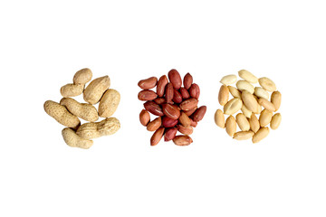 Set of Peanuts isolated on white background