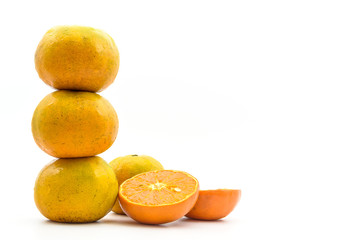 Five orange on isolated.