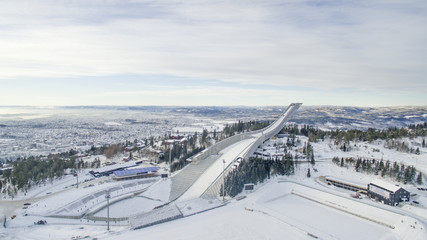 Obraz na płótnie Canvas Holmenkollen ski jump at winter