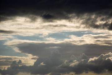 Dramatic sky with stormy clouds