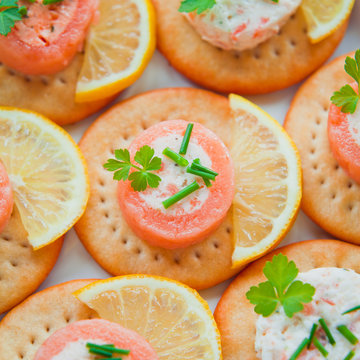 Salmon Canapes Appetizer