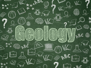 Studying concept: Geology on School board background