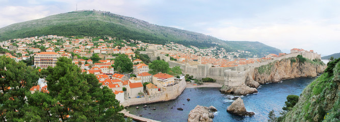 panoramic view of the Dubrovnik ancient city wall