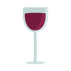 A glass of wine in the style of flat. The icon for the app. Vector illustration.