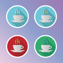 Cup of tea or coffee. Vector icons