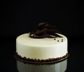 Modern mousse cake. Dessert French cuisine.