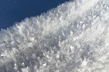 Ice crystals on snow, Davos during winter, Switzerland, EU
