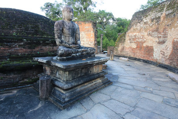 Meditating Buddha statue in Polonnaruwa Vatadage, Polonnaruwa, Sri Lanka