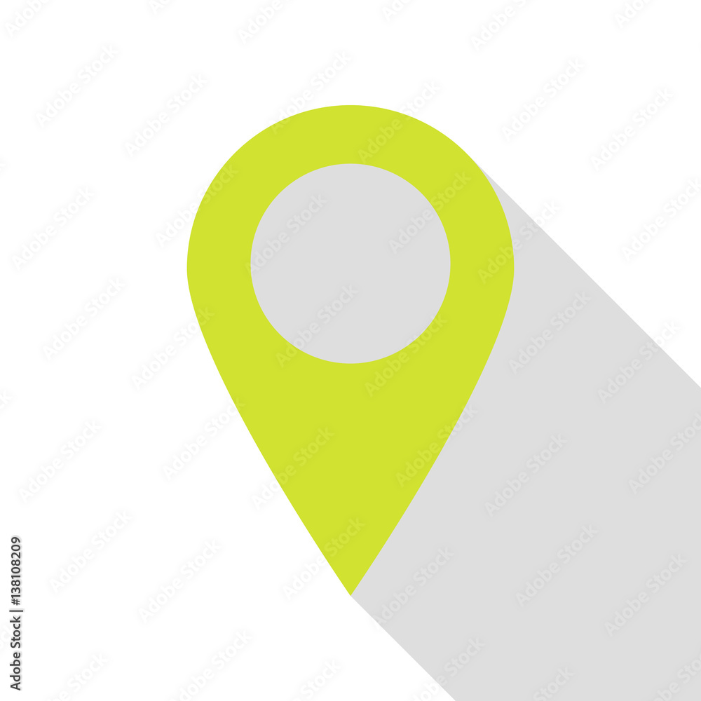Aufkleber mark pointer sign. pear icon with flat style shadow path.