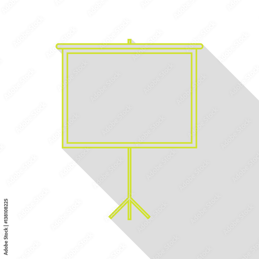Poster blank projection screen. pear icon with flat style shadow path.