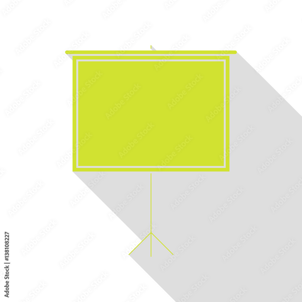 Aufkleber blank projection screen. pear icon with flat style shadow path.