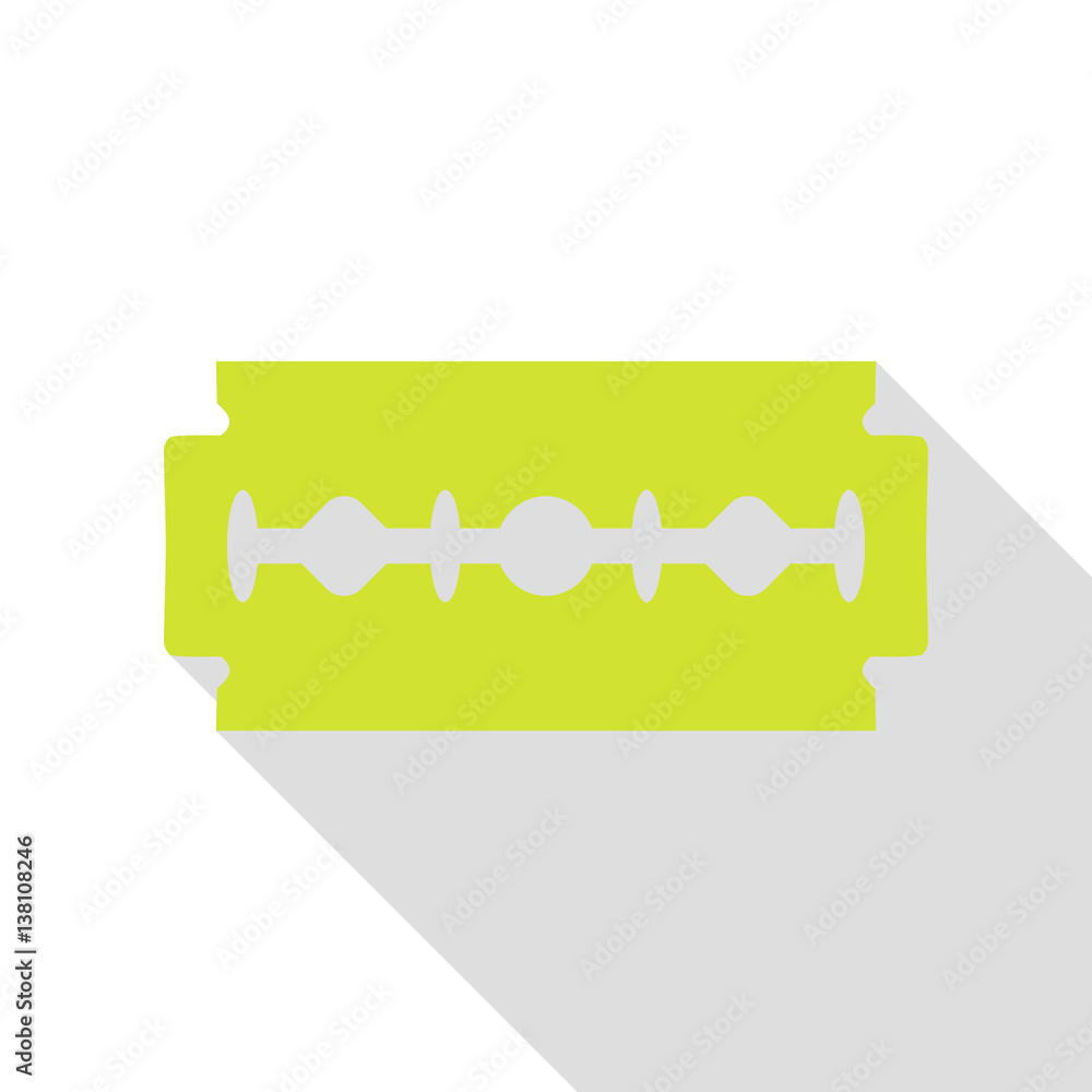 Poster razor blade sign. pear icon with flat style shadow path.