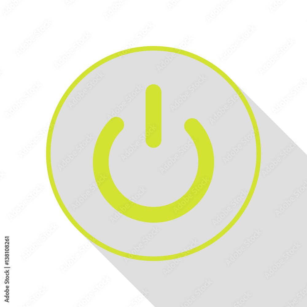 Poster on off switch sign. pear icon with flat style shadow path.