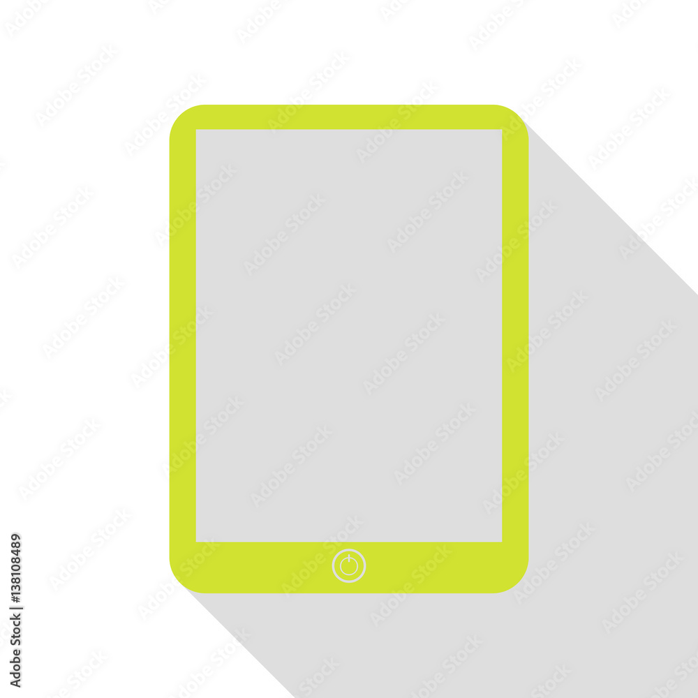 Poster computer tablet sign. pear icon with flat style shadow path.