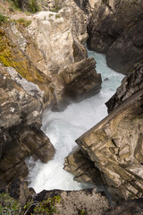 Little river waterfall at Icefields Parkway at Banf National Park, Alberta, CA