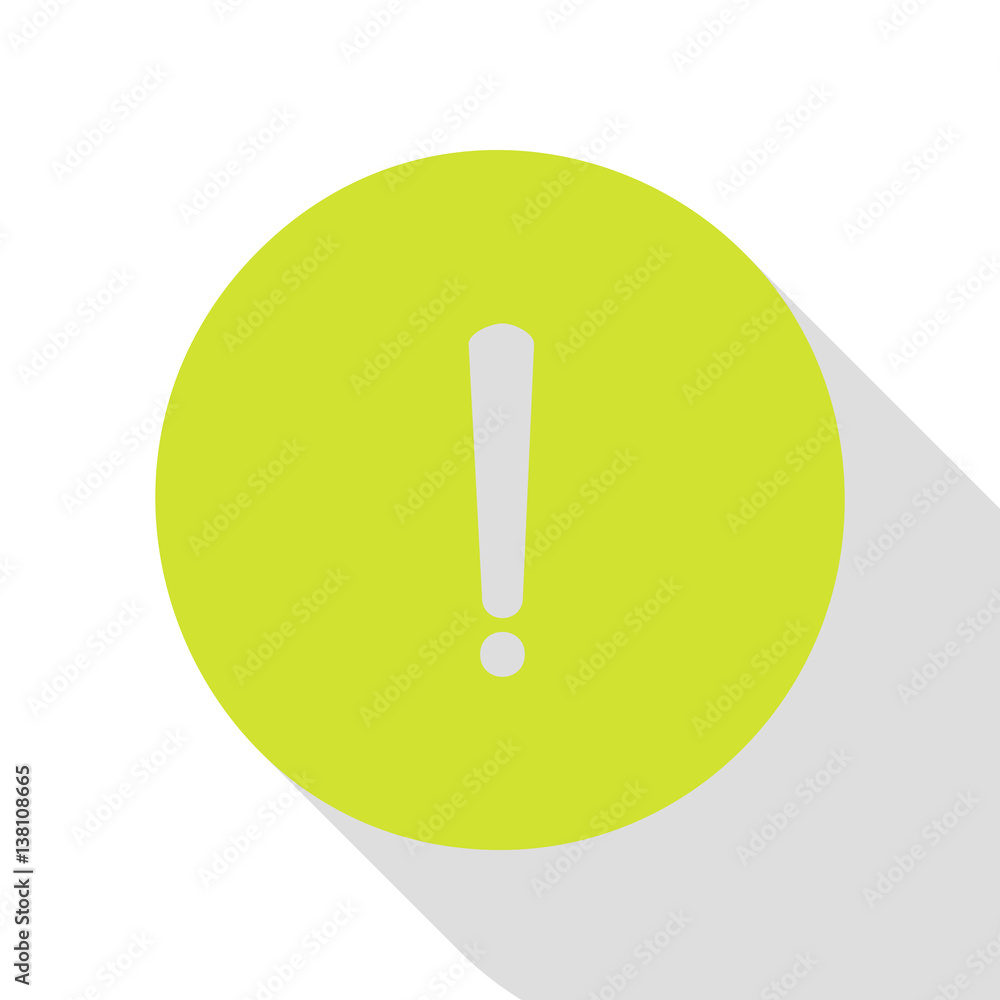 Poster exclamation mark sign. pear icon with flat style shadow path.