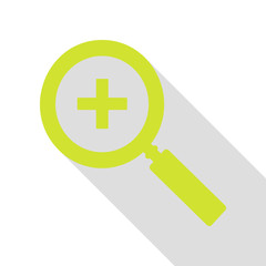 Fototapeta premium Zoom sign illustration. Pear icon with flat style shadow path.