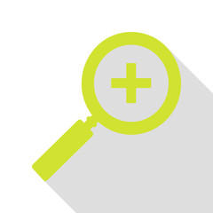 Obraz premium Zoom sign illustration. Pear icon with flat style shadow path.